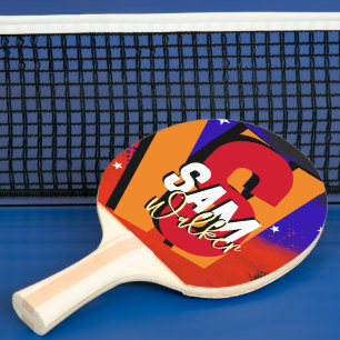 Name des Tischtennis-Players Red/Blue USA Tischtennis Schläger