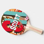 Name des Tischtennisspielers Fett Farbe Monogramm Tischtennis Schläger (Seitenansicht)