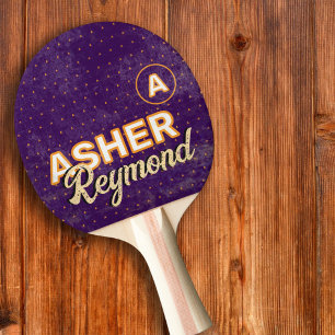 Name des Tischtennisspielers lila&orange Tischtennis Schläger