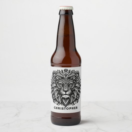 Name des Tribal Lion Bierflaschenetikett (Vorderseite)
