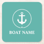 Name des Triebfahrzeugs Nautic Anchor Rechteckiger Pappuntersetzer (Vorderseite)