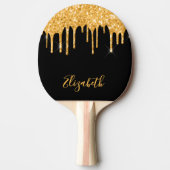 Name des Tropfens "Black gold Glitzer" Tischtennis Schläger (Vorderseite)