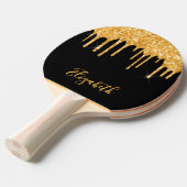 Name des Tropfens "Black gold Glitzer" Tischtennis Schläger (Vorderseite)