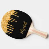 Name des Tropfens "Black gold Glitzer" Tischtennis Schläger (Seitenansicht)