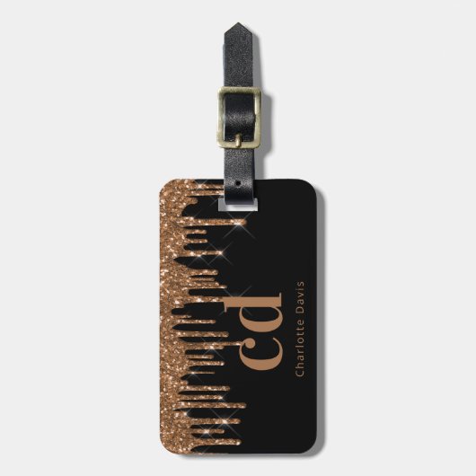 Name des Tropfens des Glitzer Gepäckanhänger (Vorderseite vertikal)