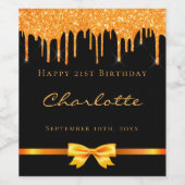 Name des Tropfens des Glitzer Weinetikett (Einzelnes Label)