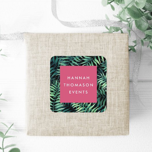 Name des tropischen botanischen Unternehmens Quadratischer Aufkleber