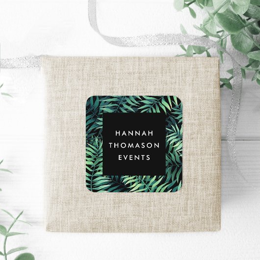 Name des tropischen botanischen Unternehmens Quadratischer Aufkleber