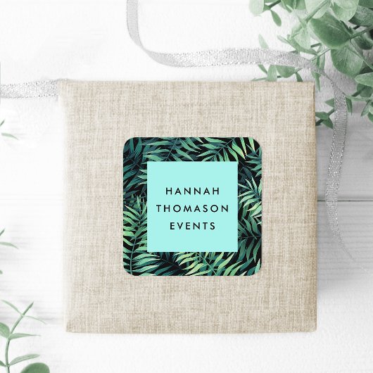 Name des tropischen botanischen Unternehmens Quadratischer Aufkleber