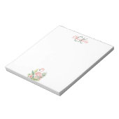 Name des tropischen Pink-Flamingo-Monogramms Notizblock (Rotiert)