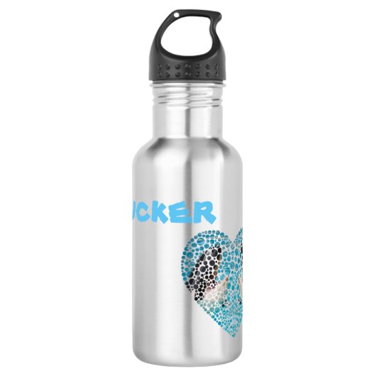 Name des Tuckers mit Orcas, Wasserflasche (Vorderseite)