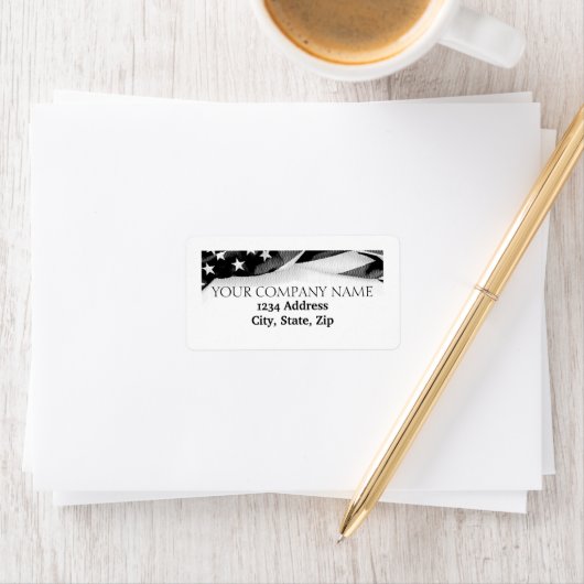 Name des Unternehmens American Flag USA Adressaufkleber (Insitu)