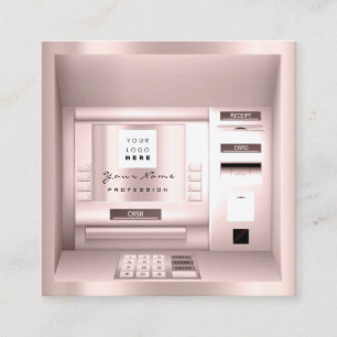 Name des Unternehmens ATM Bank Consulting Money Ro Quadratische Visitenkarte