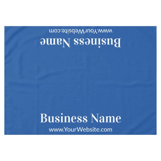 Name des Unternehmens Deep Blue und White Text Tem Tischdecke (Vorderseite (Horizontal))