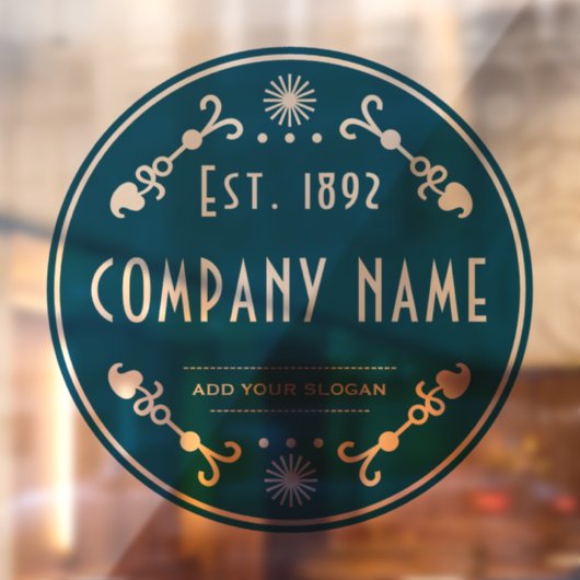 Name des Unternehmens, Dekorative Fensterklammern Fensteraufkleber (Blatt 2)