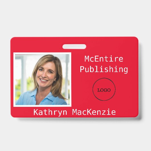 Name des Unternehmens Foto Rotes Logo Ausweis (Vorderseite)