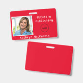 Name des Unternehmens Foto Rotes Logo Ausweis (Vorder- & Rückseite)