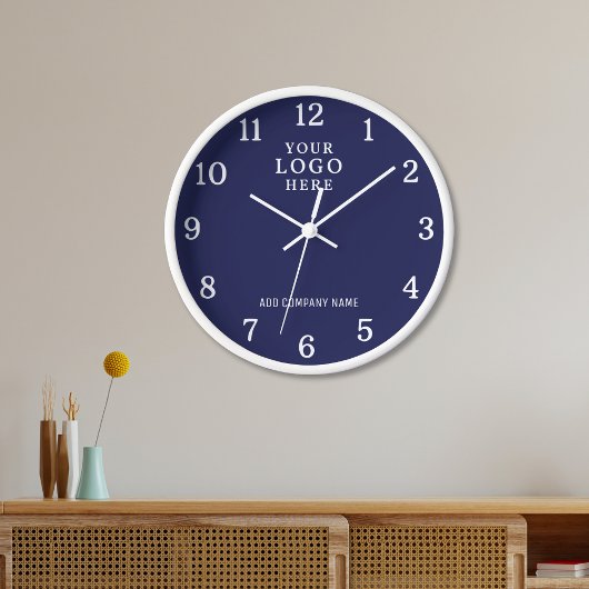 Name des Unternehmens für Firmenlogo Navy Große Wanduhr