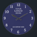 Name des Unternehmens für Firmenlogo Navy Große Wanduhr<br><div class="desc">Wall Uhren mit Firmenlogo machen einzigartige Werbegeschenke für Unternehmen. Personalisieren Sie Ihre Bestellung mit Ihrem Firmennamen und Logo. Die Logouhren sind auch ein großes Dankeschön an die Mitarbeiter.</div>