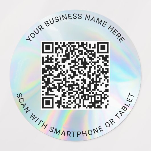 Name des Unternehmens für Holografischer QR-Code Etiketten (Design 1)