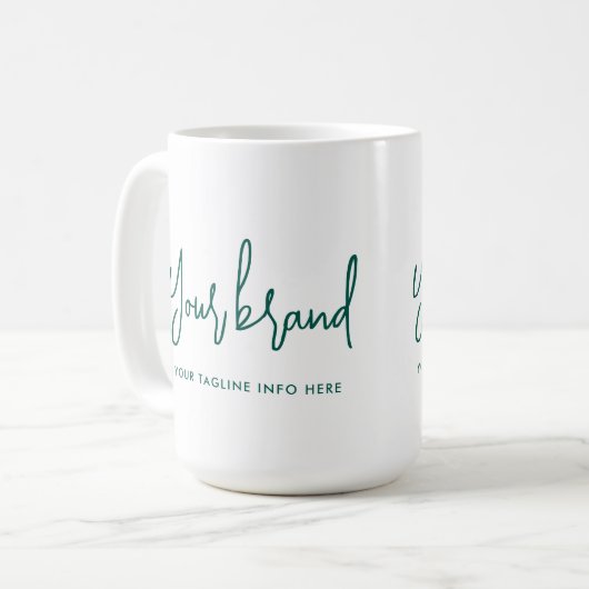 Name des Unternehmens für moderne Skriptmarken Kaffeetasse (Vorderseite Links)