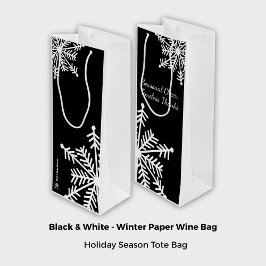 Name des Unternehmens für schwarze und weiße saiso Geschenktüte Für Weinflaschen