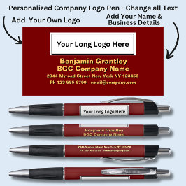 Name des Unternehmens hinzufügen, Orange-Text Kugelschreiber