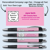 Name des Unternehmens, Hot Pink auf Light Pink, Kugelschreiber