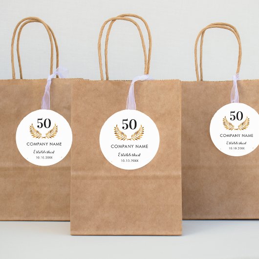 Name des Unternehmens im Jahr Gold Runder Aufkleber