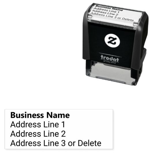 Name des Unternehmens in der Rücksendeadresse des Permastempel (Beispiel)