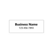 Name des Unternehmens in Fett-Schriftartes und Tel Permastempel (Design)