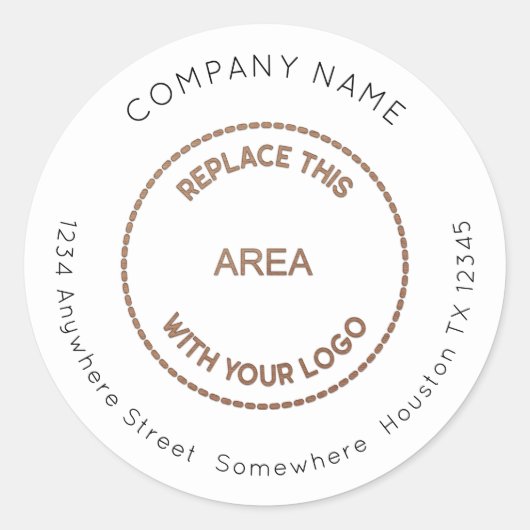 Name des Unternehmens Logo-Rücksendeadresse Runder Aufkleber (Vorderseite)