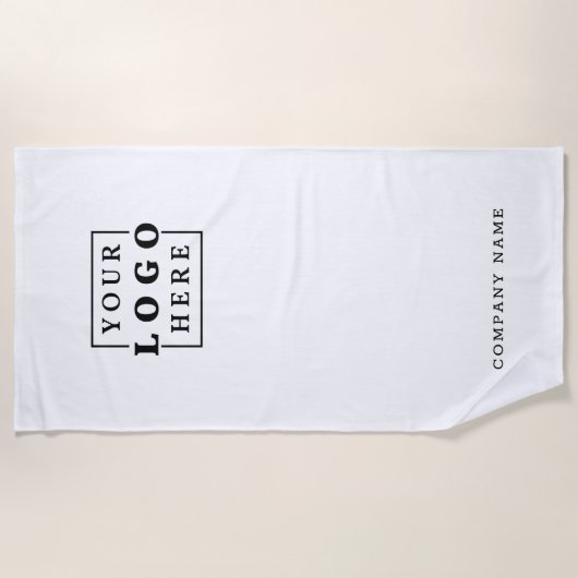 Name des Unternehmens mit minimalem Firmenlogo - w Strandtuch (Vorderseite)