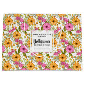 Name des Unternehmens Modernes Gelbes Rosa Große Geschenktüte (Vorderseite)