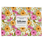 Name des Unternehmens Modernes Gelbes Rosa Große Geschenktüte (Rückseite)