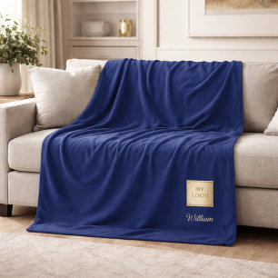 Name des Unternehmens: Navy Blue Gold Firmenlogo Fleecedecke