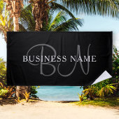 Name des Unternehmens oder Name Monogram | Schwarz Strandtuch