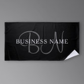 Name des Unternehmens oder Name Monogram | Schwarz Strandtuch