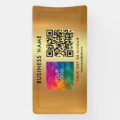 Name des Unternehmens QR Code Außenwerbung Gold Banner (Vertikal)