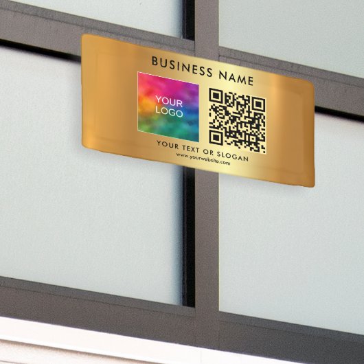 Name des Unternehmens QR Code Außenwerbung Gold Banner (Draußen Gebäude)