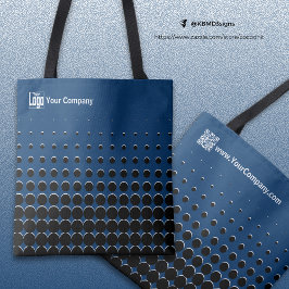 Name des Unternehmens QR-Code Blaue Schwarz-weiße Tasche