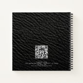 Name des Unternehmens QR Code Leather Black Imitat Notizblock (Rückseite)