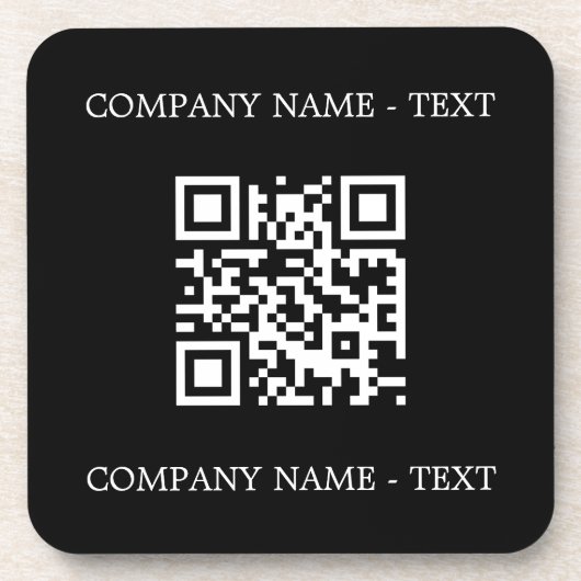 Name des Unternehmens QR-Codes Schwarz-weiß Getränkeuntersetzer (Vorderseite)