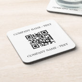 Name des Unternehmens QR-Markenzeichen Getränkeuntersetzer (Linke Seite)