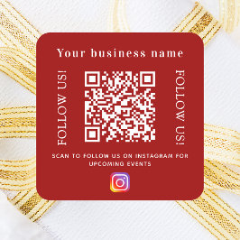 Name des Unternehmens Red qr Code Instagram Quadratischer Aufkleber