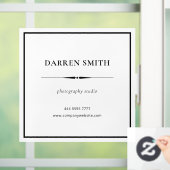 Name des Unternehmens schwarz auf weiß Fensteraufkleber (Zuhause)