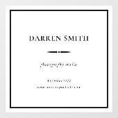 Name des Unternehmens schwarz auf weiß Fensteraufkleber (Blatt)