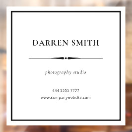 Name des Unternehmens schwarz auf weiß Fensteraufkleber