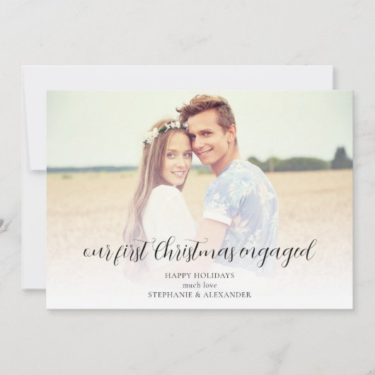 Name des Verlobten Fotos Feiertagskarte (Vorderseite)