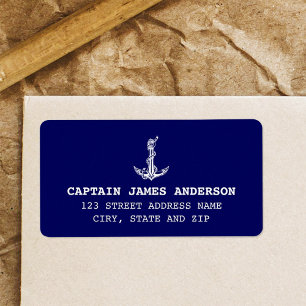 Name des Vintagen Ankerboots Adressaufkleber